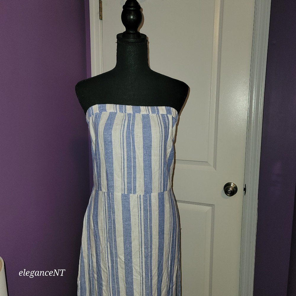 NY & Co. SoHo Street Blue and White Striped Women's Dress Sz: XL NWT - Picture 4 of 11